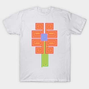 Spiral Pixel Flower T-Shirt